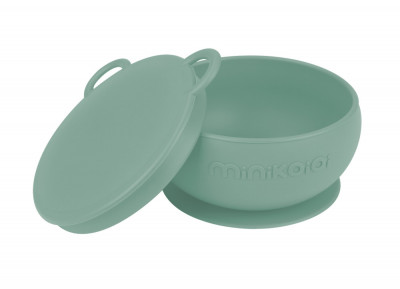 Bol minikoioi cu ventuza si capac, 100% premium silicone &amp;ndash; river green foto