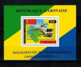 Gabon 1986 - Cai ferate, trenuri, colita neuzata