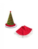 Covoras pentru Pomul de Craciun, rosu cu alb, 90 cm