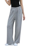 Pantaloni palazzo din in pentru femei, casual, cu picior larg, pentru vară, de relaxare
