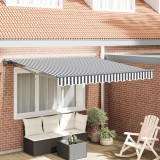 VidaXL Cortina Retractabilă Manual Antracit și Alb 350x250 cm țesătură