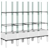 Cumpara ieftin Jardiniera de gradina cu spalier, alb, 160x40x142,5 cm PP