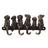 Cumpara ieftin Cuier Puppies din fier, culoare aurie, maro
