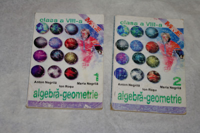 Algebra - geometrie - Clasa a VIII - a - 2 vol - Negrila - Rosu foto