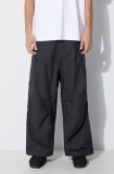 Maharishi pantaloni Oversized Tobi Cargo Snopants bărbați, culoarea negru, cu fit cargo, 4615.BLACK