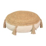 Cumpara ieftin Puff scaun perna &Aring;lefon material Natural-Crem D40x8cm