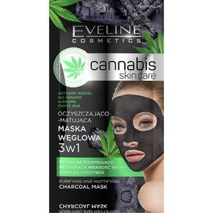 Mască de față, Eveline Cosmetics, Cannabis Skin Care, cu carbune, 7 ml foto