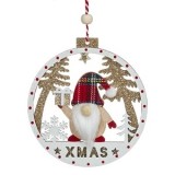 Ornament Craciun Gnome Lemn Alb Glitter XMAS Decorativ 13cm CMCLASS