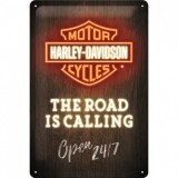 Placa metalica - Harley-Davidson Road is Calling - 20x30 cm, Nostalgic Art Merchandising