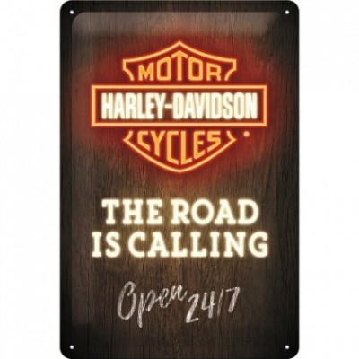 Placa metalica - Harley-Davidson Road is Calling - 20x30 cm foto