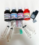 Set complet kit + cerneala refill cartus HP 308 308e 308XL Negru si Color