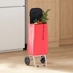 Cărucior de cumpărături cu roți, roșu, 35 L