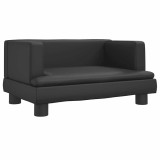 Cumpara ieftin Pat de caini, negru, 60x40x30 cm, piele ecologica