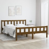 VidaXL Cadru de pat King Size 5FT, maro miere, 150x200 cm, lemn masiv