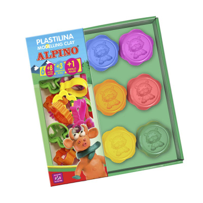 Kit Plastelina Magica, 3 X 86gr. + 10 Ustensile Pentru Modelat, Alpino Baby foto