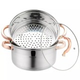 Set de 3 piese, oala pentru fiert cu abur, inox, diametru 22 cm, capacitate 4 litri, Klausberg