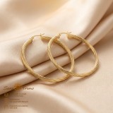 Cercei Cercuri Impletite Brazilia , 6 cm, placati cu aur 18K