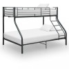 VidaXL Cadru de pat supraetajat, negru, 140 x 200/90 x 200 cm, metal