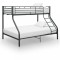 vidaXL Cadru de pat supraetajat, negru, 140 x 200/90 x 200 cm, metal