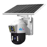 Camera de Supraveghere 4G, TSS-D203, cu Panou Solar, Doua Lentile 3MP+3MP