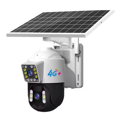 Camera de Supraveghere 4G, TSS-D203, cu Panou Solar, Doua Lentile 3MP+3MP foto