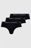 Cumpara ieftin Armani Exchange slip 3-pack barbati, culoarea negru