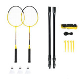 NRZ262 Aluminiu / Set badminton 2 rachete + 3 săgeți din pană + plasă 600x60cm + husă Nils