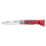 Cutit de buzunar cu fluier N&deg;07, inox, 8cm, &quot;Outdoor Junior&quot;, Red - Opinel