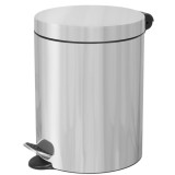 Cos de gunoi cu pedala, capacitate 5 litri, insertie ignifuga, argintiu, PowerX