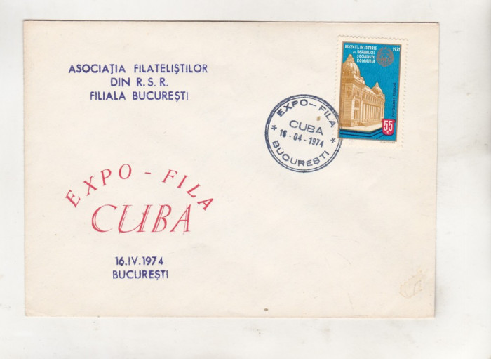 bnk fil Plic ocazional Expo-fila Cuba Bucuresti 1974