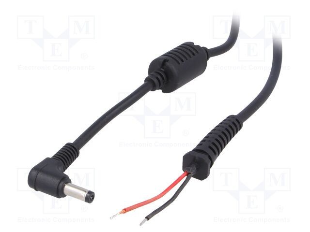 Cablu AKYGA 2x0,5mm2 DC 4,8/1,7 Mufă &icirc;n Unghi Negru 1,2m