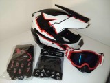 Casca Moto Enduro ATV + Ochelari, Manusi, Cagula - Marimi S, M, L, XL - Cozoroc Ajustabil, Interior Detasabil - Siguranta ECE