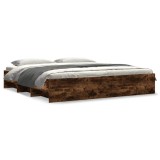 Cumpara ieftin Cadru pat fara saltea Stejar afumat 200x200 cm Lemn prelucrat