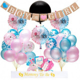 Set 55 baloane si accesorii pentru asteptarea bebelusului BOY or GIRL