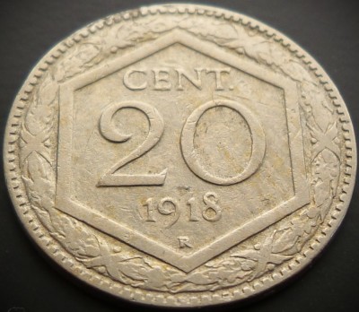 Moneda istorica 20 CENT / CENTI - ITALIA, anul 1918 * cod 4356 foto