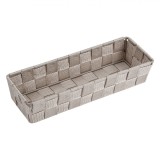 Coș Depozitare Metalic Impletit Taupe, 26x9x5.5cm, Oem