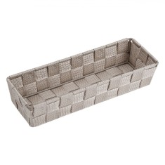 Coș Depozitare Metalic Impletit Taupe, 26x9x5.5cm