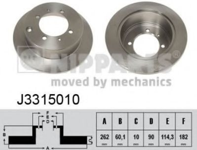 Disc frana MITSUBISHI LANCER Combi (CS) (2003 - 2008) NIPPARTS J3315010 foto