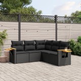 Cumpara ieftin Gossi set mobilier de gradina cu perne, 5 piese, negru, poliratan