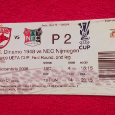 Bilet meci fotbal DINAMO BUCURESTI - NEC NIJMEGEN (02.10.2008)