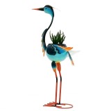 Decoratiune pentru Gradina, Flippy, Flamingo pentru Gradina cu Suport pentru Plante Flori, Ornament de Ghiveci de Flori, Model Flamingo, din Fier, 71