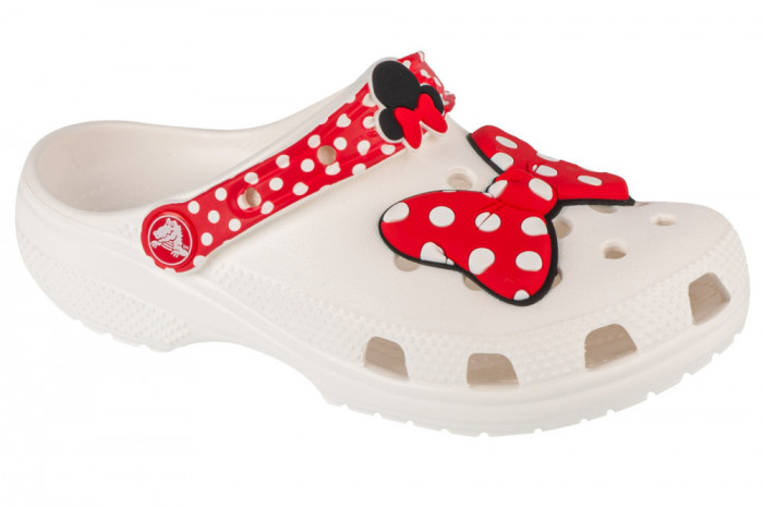 Papuci flip-flop Crocs Classic Disney Minnie Mouse Clog 208711-119 alb