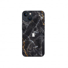 Set Doua Folii Skin Acoperire 360 Compatibile cu Apple iPhone 13 Mini Wraps Skin Printing Marble Black