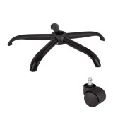 Set baza pentru scaun directorial plastic, 64 cm si rolă universală &Oslash;11 mm, PVC