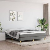 vidaXL Cadru de pat box spring, gri &icirc;nchis, 180x200 cm, textil