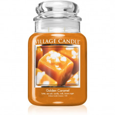 Village Candle Golden Caramel lumânare parfumată (Glass Lid) 602 g