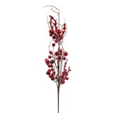 Crenguta Decorativa de Craciun Pomusoare Rosii Frosty 77cm