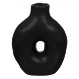Vază Decorativă Ceramică, Model Modern, Culoare Negru, Dimensiuni 15x7x20cm, Oem
