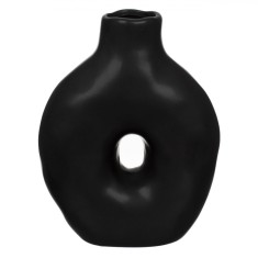 Vază Decorativă Ceramică, Model Modern, Culoare Negru, Dimensiuni 15x7x20cm
