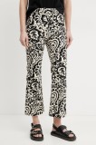 Weekend Max Mara pantaloni femei, culoarea negru, evazati, medium waist, 2515131122600